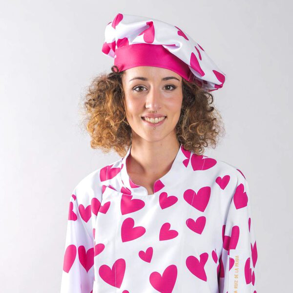 Gorro Chef Agatha con estampado Cuore Rosa.