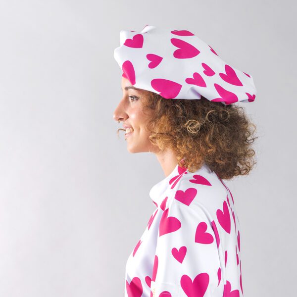 Gorro Chef Agatha con estampado Cuore Rosa.