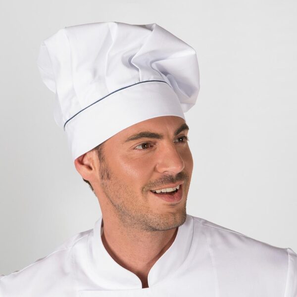 Gorro Chef Blanco Vivo con vivo marino.