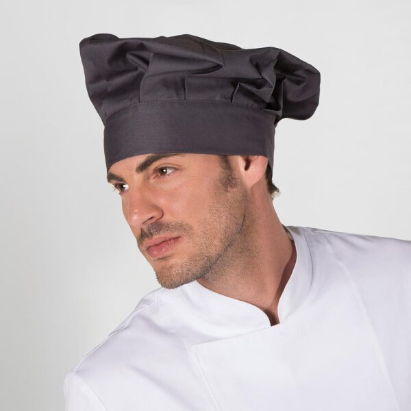 Gorro Chef con Velcro en color gris marengo.