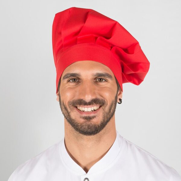 Gorro Chef con Velcro en color rojo.