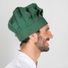 Gorro Chef con Velcro en color verde botella.