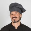 Gorro Chef Estampado Vaquero con estampado de raya plana-gris.