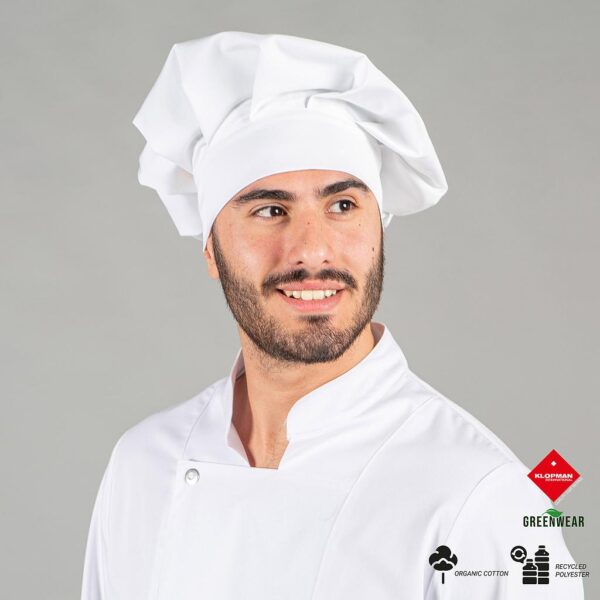 Gorro Chef Reciclado Klopman en color blanco.