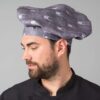 Gorro Chef Velcro con estampado araña gris.