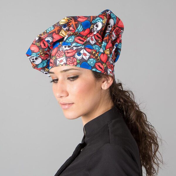 Gorro Chef Velcro con estampado coco.