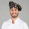 Gorro Chef Velcro con estampado mezclum.