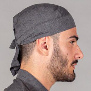 Gorro Pirata Chambray Rombos, diseño en rombos y color gris marengo.